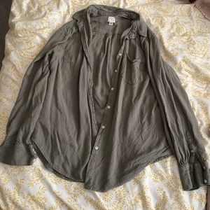 A New Day Green/striped Button down